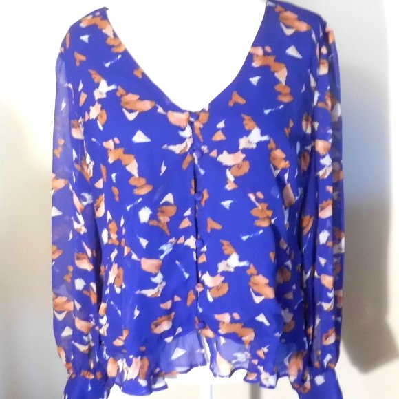 Nine West Blouse NWT Flowy Floral Office Party Travel Women's Size XXL - Picture 1 of 11